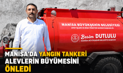 Manisa’da Yangın Tankeri Alevlerin Köye Ulaşmasını Önledi