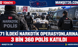 71 İldeki Narkotik Operasyonlarına 3 Bin 360 Polis Katıldı
