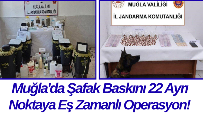 Muğla'da Şafak Baskını 22 Ayrı Noktaya Eş Zamanlı Operasyon!